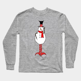 Polka Dot Snowman Long Sleeve T-Shirt